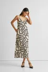 Reistor Midi Slip Dress In Multi