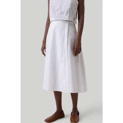 Reistor Overlap Midi Skirt In White In Multi