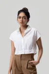 Reistor Oversized Crop Shirt In White