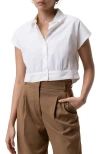 Reistor Oversized Crop Shirt In White