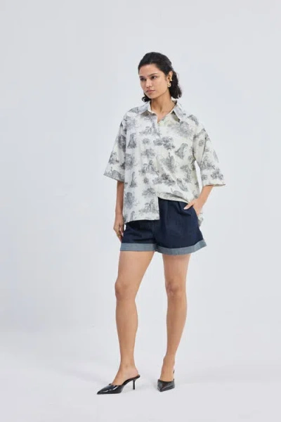 Reistor Oversized High-low Shirt In Multi