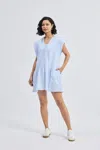 Reistor Oversized V-neck Short Dress With Concealed Placket