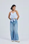 Reistor Pool Day Tan Lines In Classic Stripes In Blue