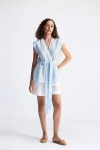 Reistor Power Moves Short Sleeve Top In Summer Blue