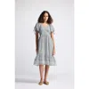 Reistor Puff Sleeve Midi Dress In Sage Green In Serene Symphony
