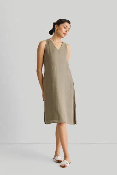 Reistor Reading Tea Leaves Dress In Dark Olive In Beige