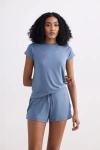 Reistor Regular Fit Essential Short Sleeve Tee Set In Blue