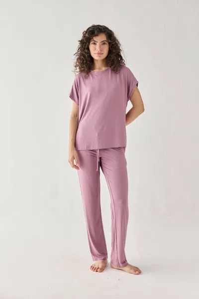 Reistor Relaxed Tee Set In Dusty Rose In Pink