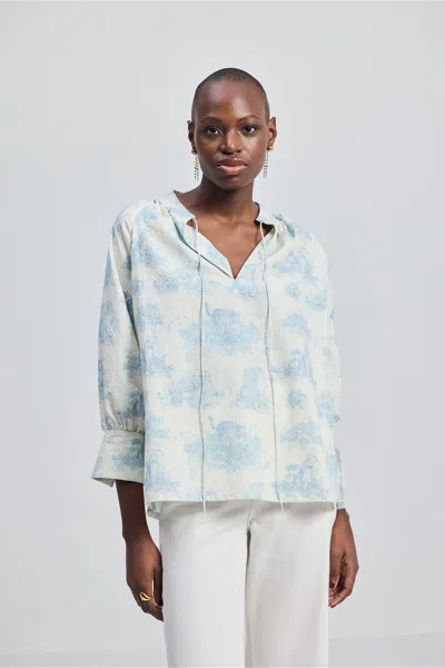 Reistor Relaxed-fit Shirt With Drawstring In Animal Print In White