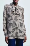 Reistor Relaxed-fit Top With Front Tie In Multi
