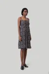 Reistor Women's Ruched Strappy Mini Black Crepe Dress In Black