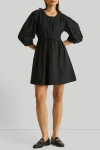 Reistor Shirt Dress With Balloon Sleeves In Black In Black