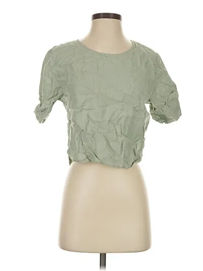 Pre-owned Reistor Short Sleeve Top Green Square Neckline Tops
