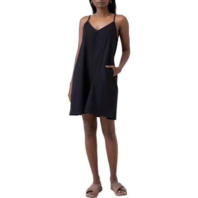 Reistor Short Tent Dress With Back Tie In Black