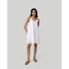 Reistor Women's Short Tent Cotton Dress With Back Tie White In Coconut White