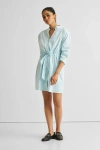 Reistor Short Tie Waist Dress In Summer Blue