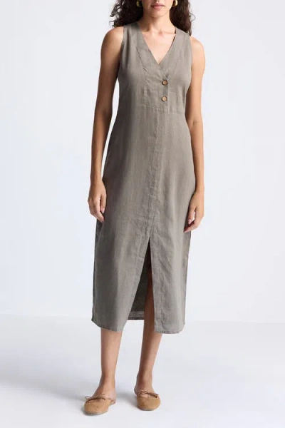 REISTOR REISTOR SLEEVELESS STRAIGHT HEMP DRESS