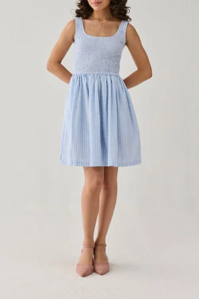 Reistor Smocked Short Dress In Brown