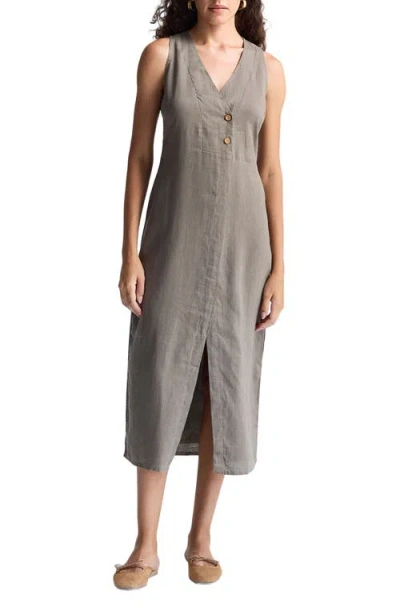 Reistor Straight Dress With Front Slit In Gray