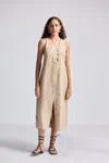 Reistor Straight Dress With Front Slit In Neutral Beige Hemp In Neutral