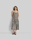 Reistor Women's Black / White Strappy Black Tiered Maxi Dress In Black Striped Down