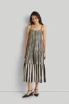 Reistor Women's Black / White Strappy Black Tiered Maxi Dress In Multi