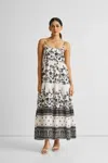 Reistor Strappy Tiered Maxi Dress In Multi