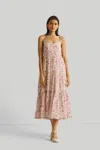 Reistor Strappy Tiered Maxi Dress In Beige