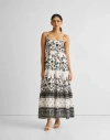 Reistor Strappy Tiered Maxi Dress In Vines And Twirls Black