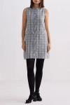 Reistor The Cotton Tweed Shift Dress In Steel Breeze