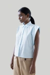 Reistor Women's Blue The Perfect Summer Button Down In Cotton In Summer Blue