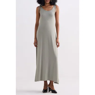 Reistor Tie-detail Maxi Dress In Light Olive