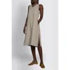 Reistor V-neck Straight Dress In Sand Beige