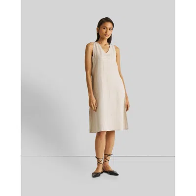 Reistor V-neck Straight Dress In Slub