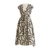 Reistor Deep V-neck Gathered Dress In Black