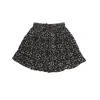 Reistor Women's Black Drawstring Short Printed Crepe Skirt In Monochrome Medley