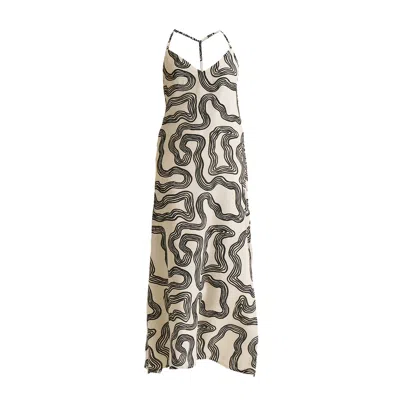 REISTOR WOMEN'S BLACK MIDI SLIP CREPE DRESS