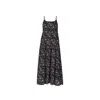 Reistor Women's Black Strappy Tiered Printed Maxi Crepe Dress In Wildflower Waltz
