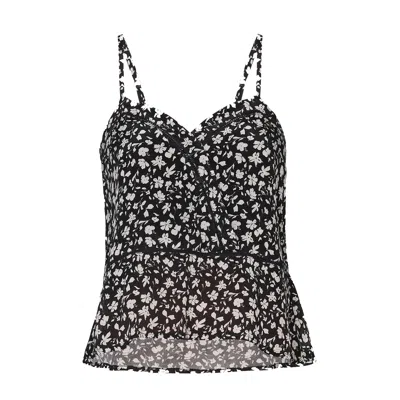 Reistor Women's Black V-neck Medley Camisole With Lace