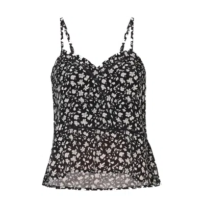 Reistor Women's Black V-neck Medley Camisole With Lace In S26 / Monochrome Medley