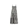 Reistor Women's Black / White Strappy Black Tiered Maxi Dress In Black/white