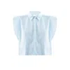 Reistor Women's Blue The Perfect Summer Button Down In Cotton In Blue