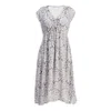 Reistor Deep V-neck Gathered Dress In Florals In Multi