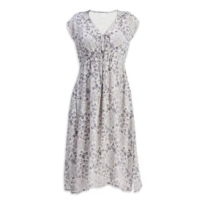 Reistor Women's Brown Deep V-neck Gathered Dress In Floral