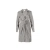 Reistor Women's Brown Front Twist Ecru Cotton Dress In Brown