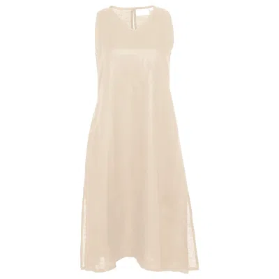 Reistor Women's Brown Reading Tea Leaves Sand Hemp Dress