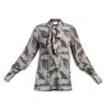Reistor Relaxed-fit Top With Front Tie In Gray
