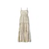 Reistor Women's Brown Strappy Ecru Tiered Maxi Dress In Brown