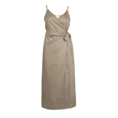 Reistor Women's Brown Strappy Wrap Dress In Gray