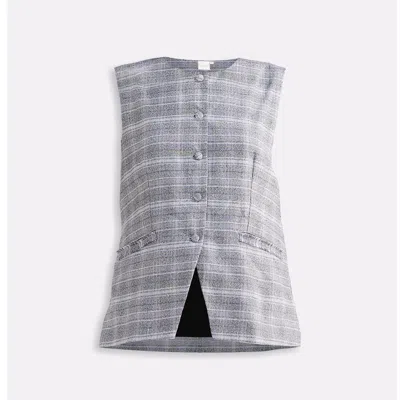 REISTOR WOMEN'S COTTON TWEED VEST JACKET IN GREY